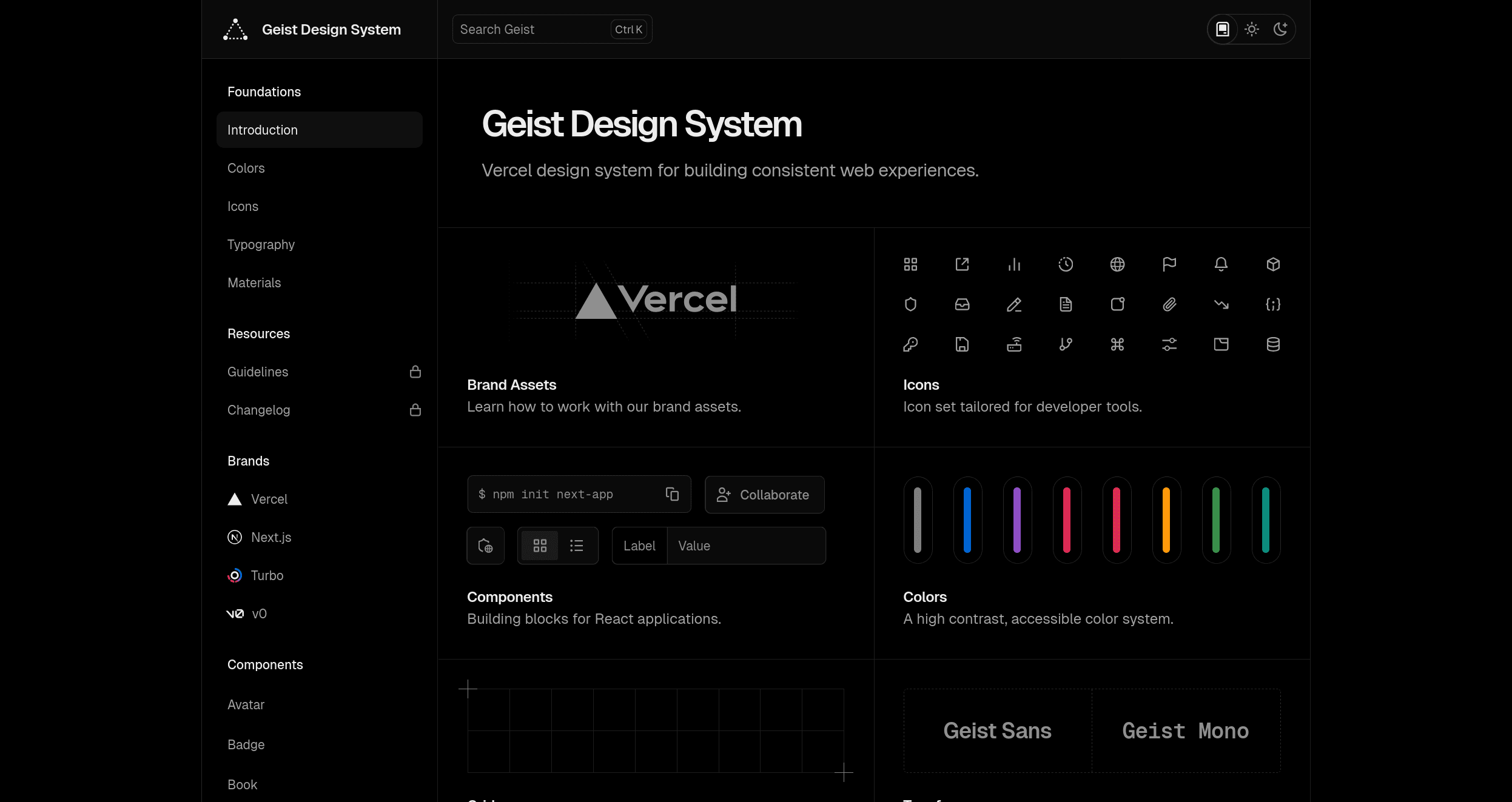 Vercel Geist Design System