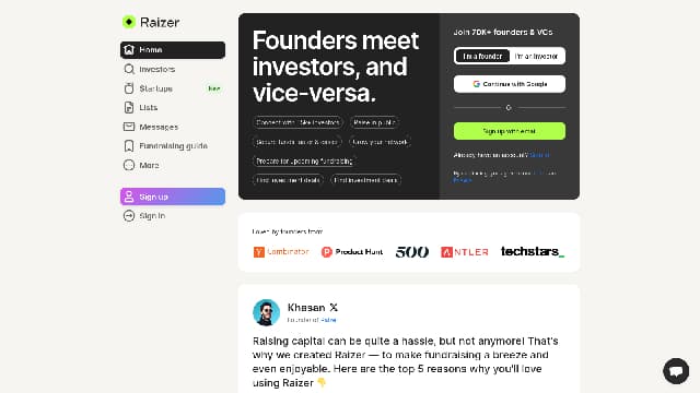 Platform connecting best startups and investors