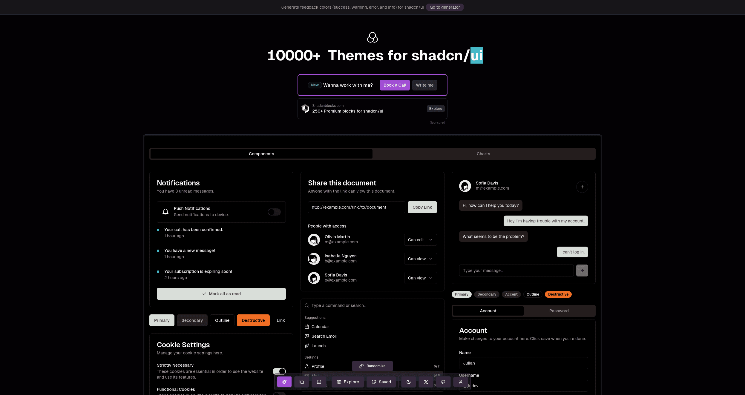 10000+Themes for shadcn/ui